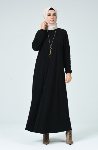 Schwarz Hijab Kleider 0024-05