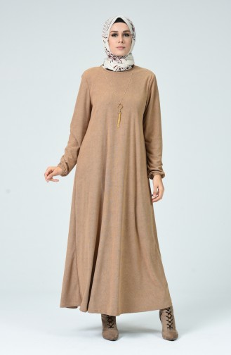 Milk Coffee Hijab Dress 0024-06