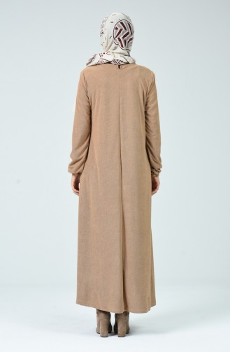 Milk Coffee Hijab Dress 0024-06