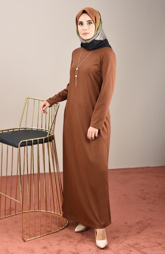 Tan Hijab Dress 8112-02