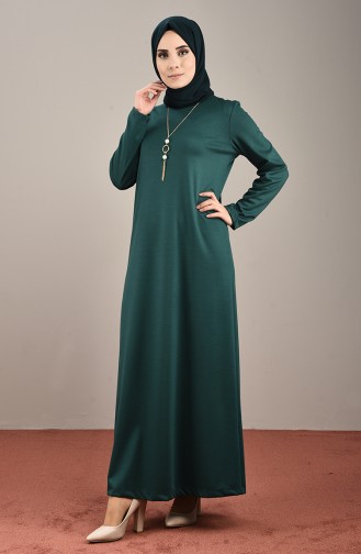 Emerald Green Hijab Dress 8112-04
