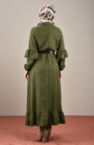 Khaki Hijab Dress 5019-02