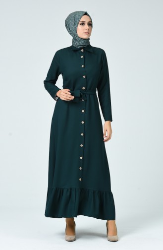 Smaragdgrün Hijab Kleider 4528-02