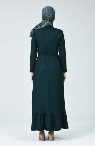 Smaragdgrün Hijab Kleider 4528-02