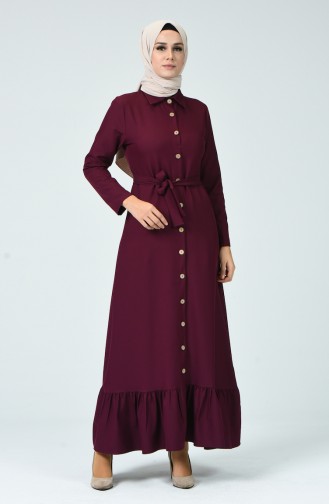 Plum Hijab Dress 4528-04