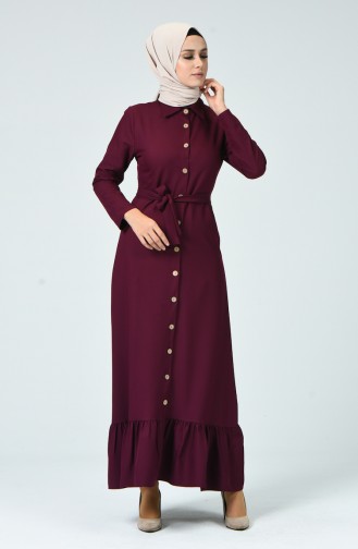 Plum Hijab Dress 4528-04