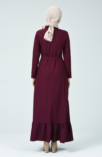 Plum Hijab Dress 4528-04