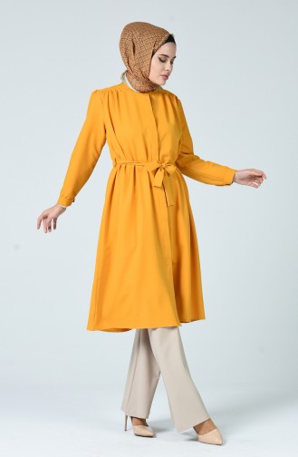 Pleated Medium length Tunic Mustard 1040-06