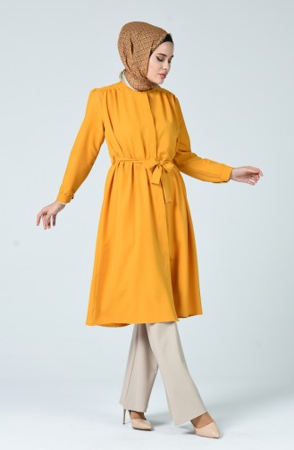 Pleated Medium length Tunic Mustard 1040-06