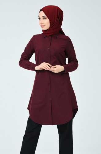 Düğmeli Tunik 6400-02 Bordo