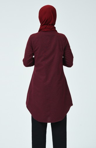 Düğmeli Tunik 6400-02 Bordo