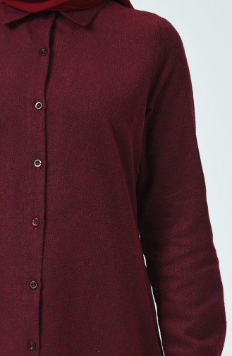 Düğmeli Tunik 6400-02 Bordo