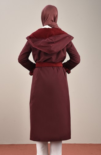 Kemerli Yağmurluk 35978-01 Bordo