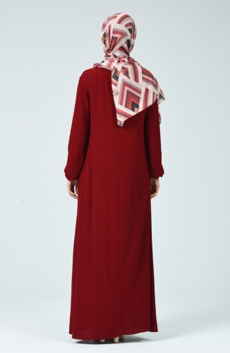 Claret Red Hijab Dress 0023-01