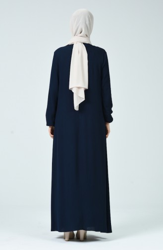 Navy Blue Hijab Dress 0023-02