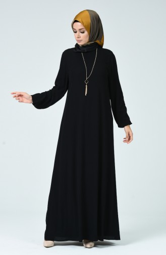 Schwarz Hijab Kleider 0023-05