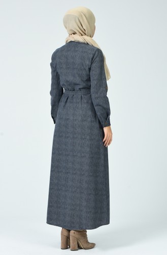 Grau Hijab Kleider 9002-02