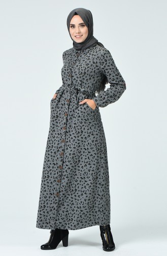Navy Blue Hijab Dress 9002A-01