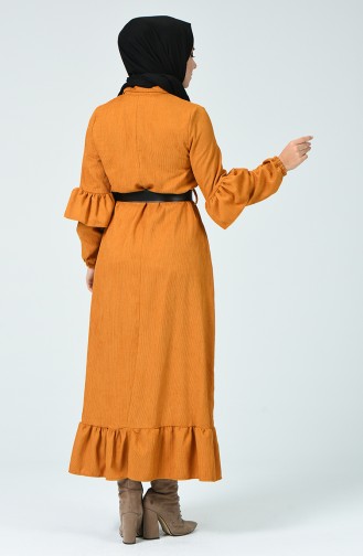 Dark Mustard İslamitische Jurk 5019-03