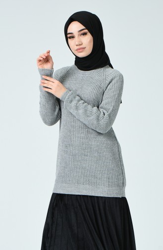 Grau Hijab Kleider 1085-02