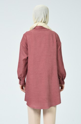 Fitilli Çıtçıtlı Tunik 2402-02 Gül Kurusu