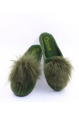 Green Women`s House Slippers 30-03