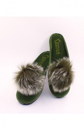 Green Women`s House Slippers 30-05