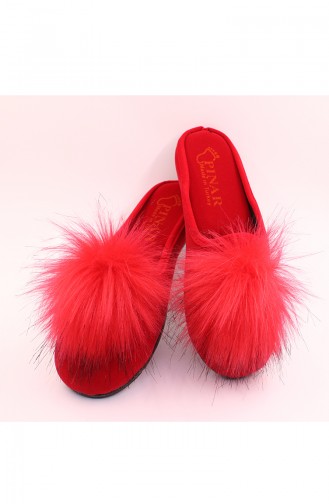 Red Women`s House Slippers 30-08