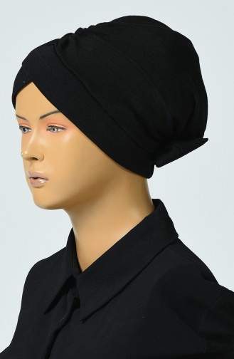 Bonnet Tricot a Noeud 0041-02 Noir 0041-02