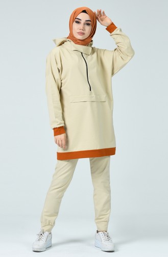 Beige Trainingspak 19025A-04