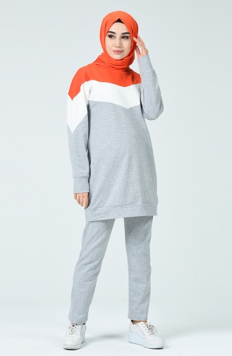 Ensemble Survetement  1058-03 Gris Orange 1058-03