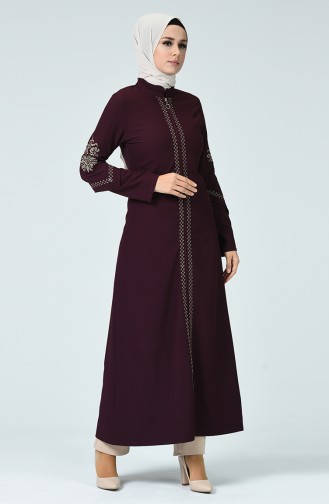 Besticktes Abaya 61280-05 Zwetschge 61280-05