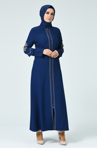 Besticktes Abaya 61280-06 Indigo 61280-06