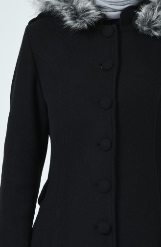 معطف طويل أسود 71201-01