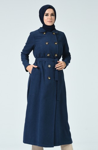 Geknöpftes Abaya aus Fleece 5001-03 Indigo 5001-03