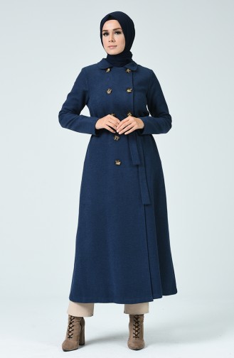 Geknöpftes Abaya aus Fleece 5001-03 Indigo 5001-03