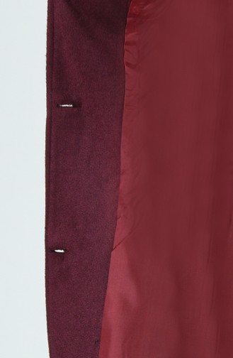 معطف طويل أحمر كلاريت 9020-04