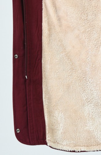 معطف طويل أحمر كلاريت 9021-03