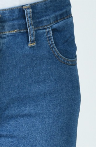 بنطال جينز بقصة مستوية بلون أزرق 7501-01