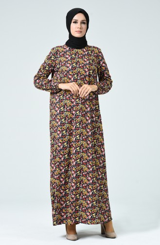 Gelb Hijab Kleider 1453B-02