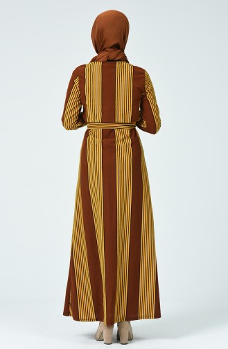 A Pile Kışlık Elbise 1216-04 Kahverengi