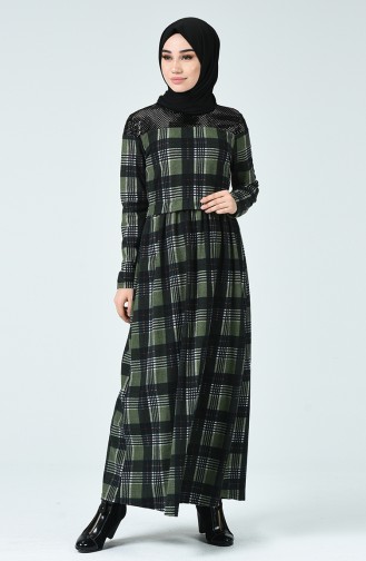 Khaki Hijab Dress 1253-01