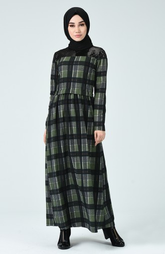 Khaki Hijab Dress 1253-01