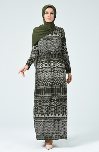 Khaki Hijab Dress 3116-01
