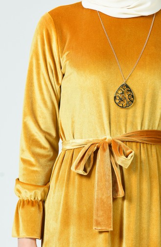Light Mustard Hijab Dress 5053-07