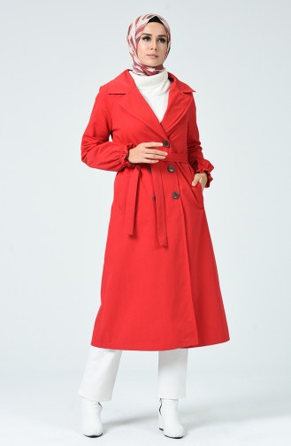 Trench Coat a Boutons 1260-11 Rouge 1260-11