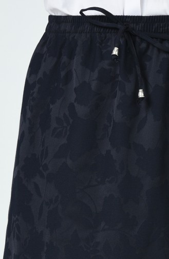 Patterned Skirt Navy Blue 1186ETK-01