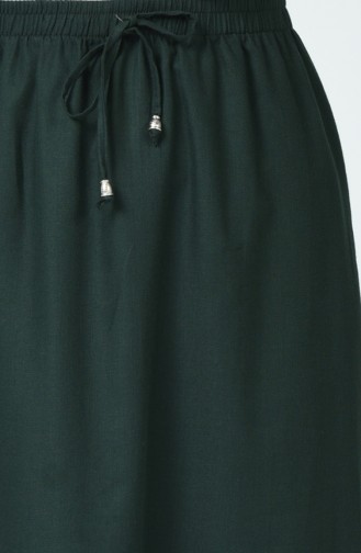 Waist Elastic Woven Skirt Emerald Green 1192ETK-01