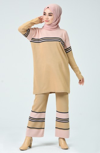 Knitwear Tunic Pants 0007-01 Coffee with Milk 0007-01