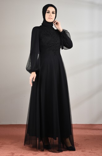 Schwarz Hijab-Abendkleider 5217-02